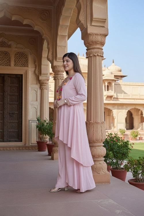 Blush Pink High-Low Co-ord Set