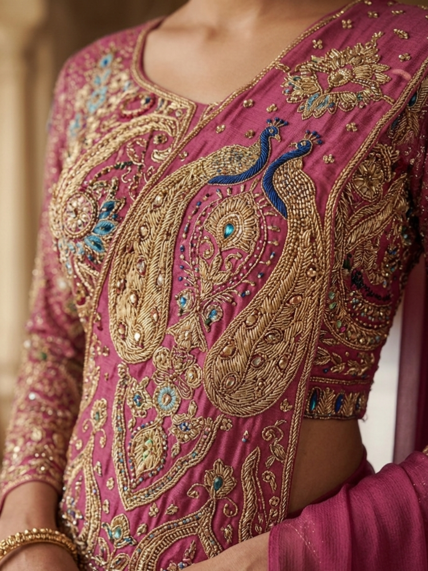 New Mor Drape Saree | Ready-to-Wear Rangoli Silk Ensemble