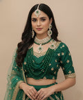Emerald Green and Gold Bridal Kundan Jewelry Set