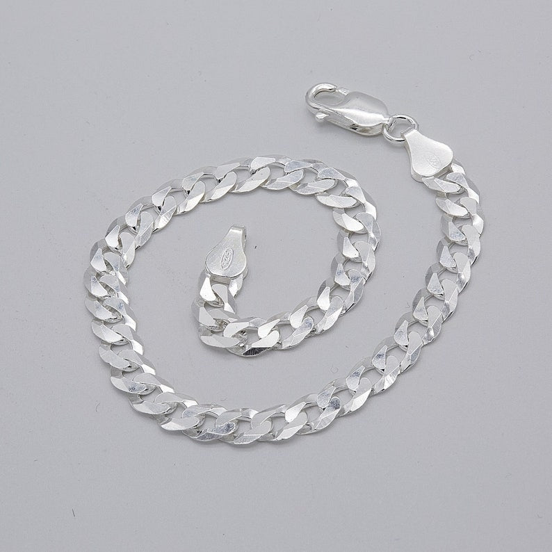 Silver plated mens bracelet